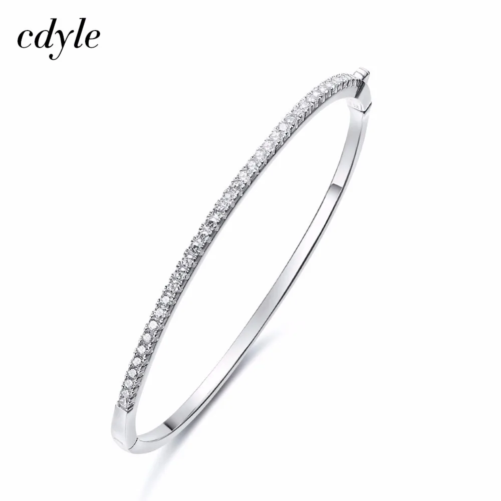 

Cdyle Crystals from Swarovski Women Bracelets & Bangles S925 Sterling Silver Bangles Trendy Fashion Jewelry Bijoux Lady Gift