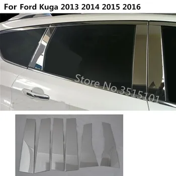 

Car Stick Stainless Steel Glass Window Garnish Pillar Middle Column Strip Trim 6pcs For Ford Kuga Escape 2013 2014 2015 2016