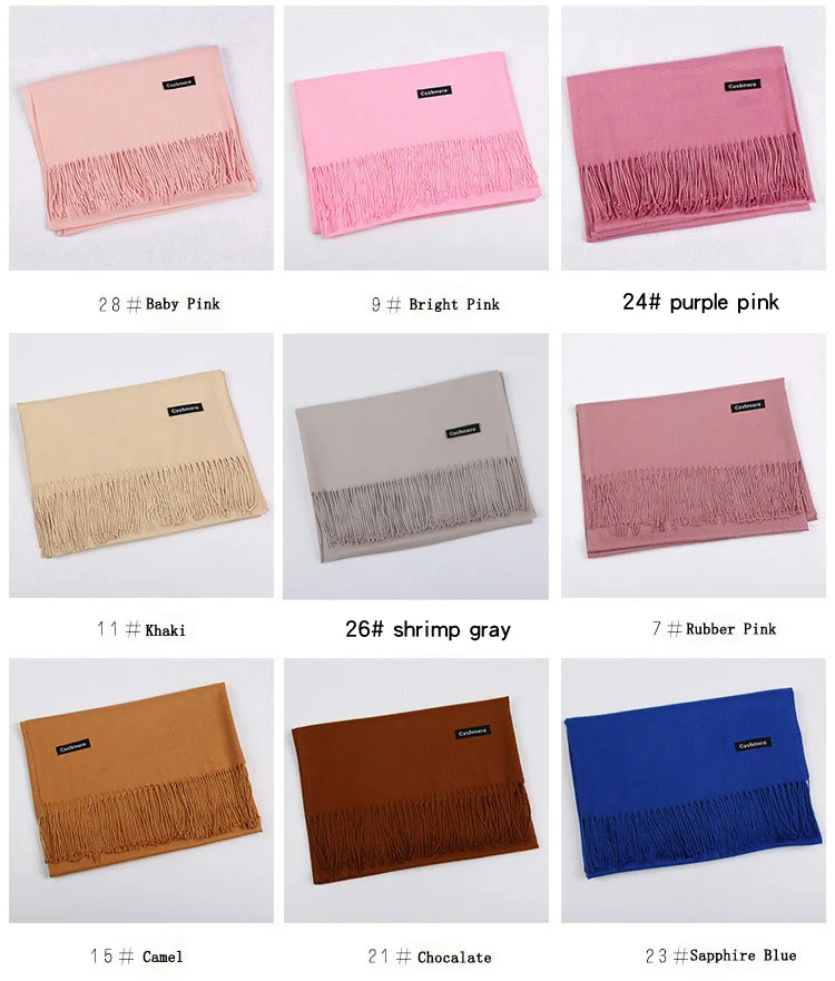 Big Promo tkPK7 200cmx70cm Winter Oversize Scarves Simple Fashion Warm Blanket Unisex Solid Wraps Cashmere Scarf Shawl Pashmina 30 colors 240g
