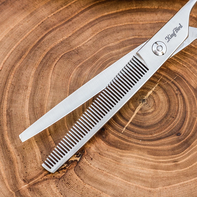 Professional Dog Grooming Scissors Dog Thinning Shears 6.75 INCH 46 Teeth Right Hand Matte Silver Kingbird NEW