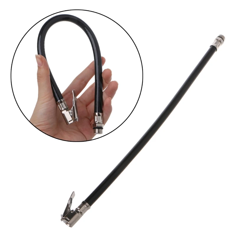 

QILEJVS New Arrival Motorcycle Bicycle Car Flexible Clip On Air Tyre Tire Chuck Inflator Hose Tool AUG31