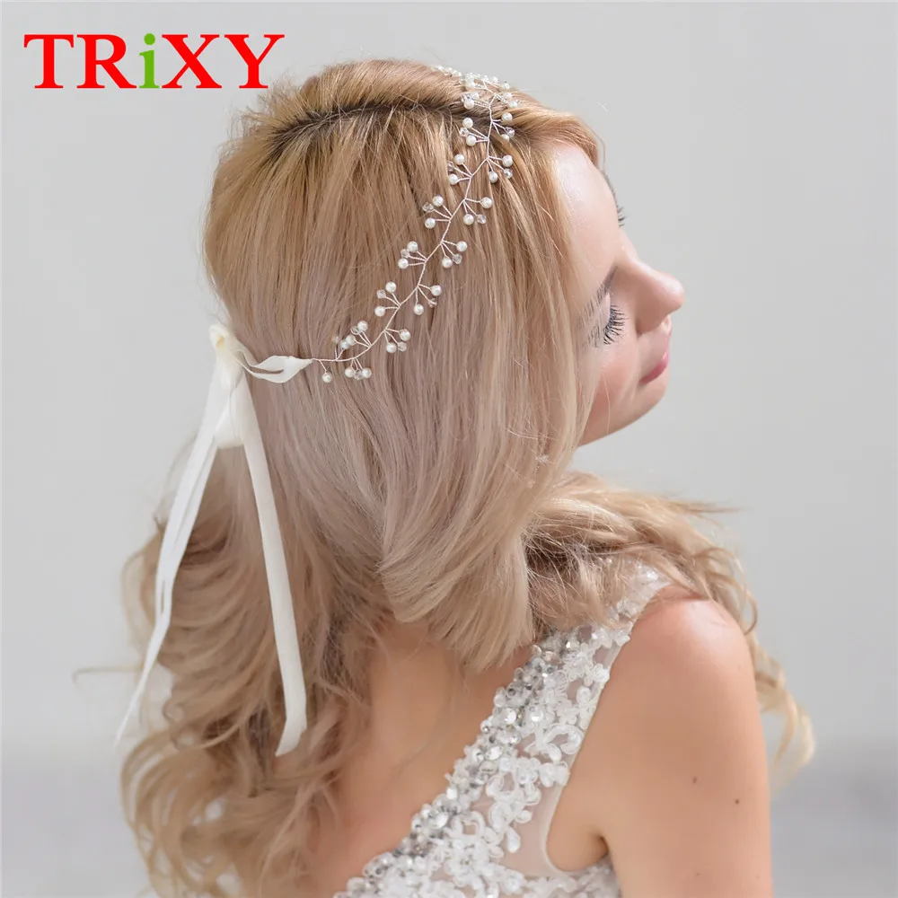 TRiXY H47-S жемчуг Бисер свадебные аксессуары для волос вызвало стразами свадебные аксессуары для Мечта свадебное Быстрая доставка