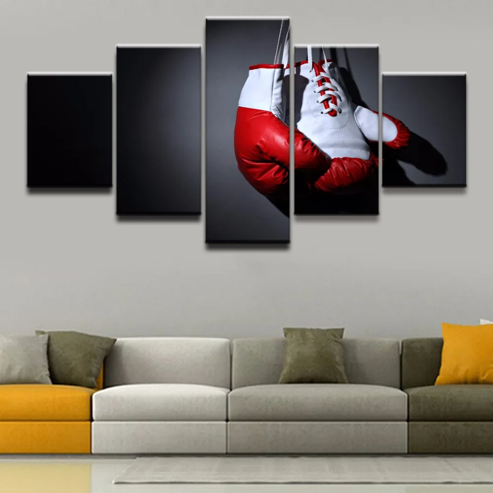 5 Pieces Sport Boxing Paintings Canvas Modular Pictures Wall Art HD