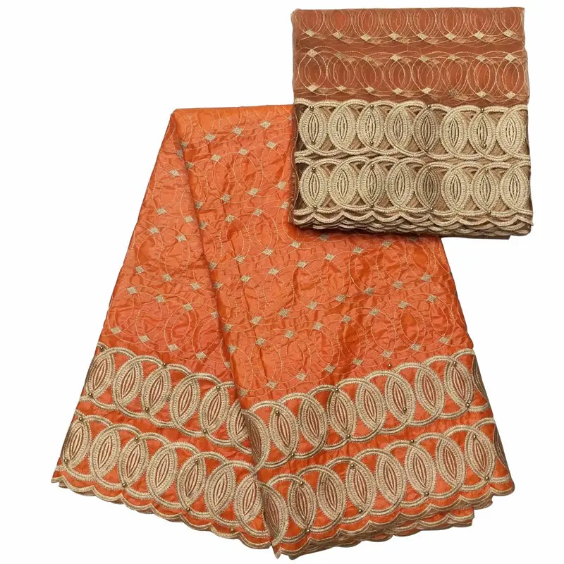 

Latest African Lace Fabric Guaranteed quality! embroidery bazin riche getzner 5yards and 2yards tulle lace fabrics BA1017