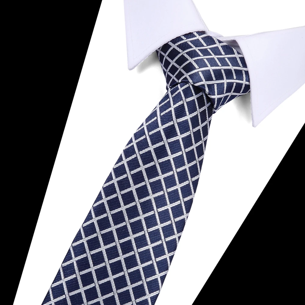 

Plaid Solid Men Tie Black Paisley 100% Silk Classic Tie Set New Designer Tie For Men Formal Wedding Party Groom Hot Sell