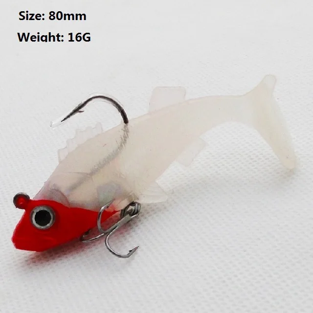 Fishing Lures XVZ Bait Set, Rubber Fish With Jig Head, Soft Fishing Bait 15g 12g 8g Perch Trout Pike Fishing Gift For Men (5 Pieces