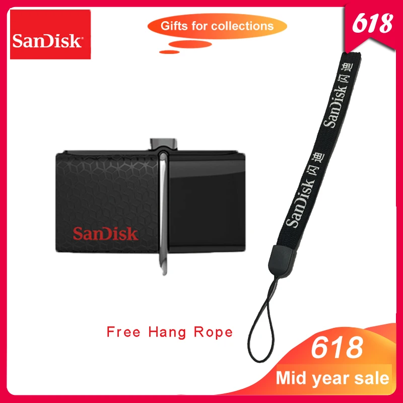 100% Оригинальный SanDisk USB SDDD2 OTG флеш накопитель 130 МБ/с./с 3 0 32 Гб внешний Флешка карта