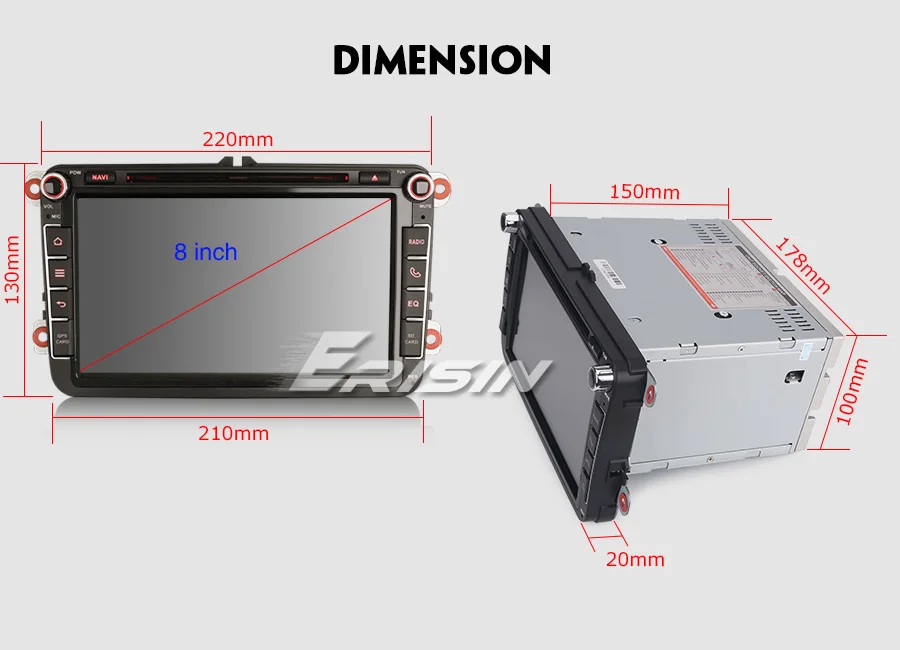 Excellent 8" Android 9.0 OS Car DVD Multimedia GPS Radio for Volkswagen Passat 2005-2014 Sagitar 2005-2015 Amarok 2010-2015 EOS 2006-2015 21