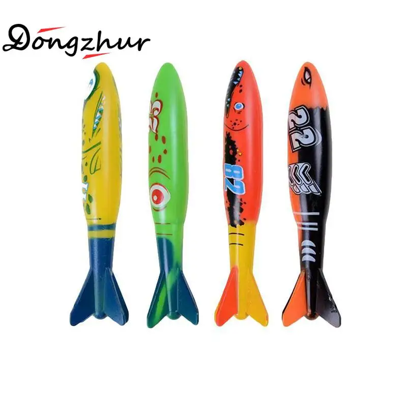 4 Pcs/pack Torpedo Rocket Throwing Toy Swimming Pool Diving Game Summer