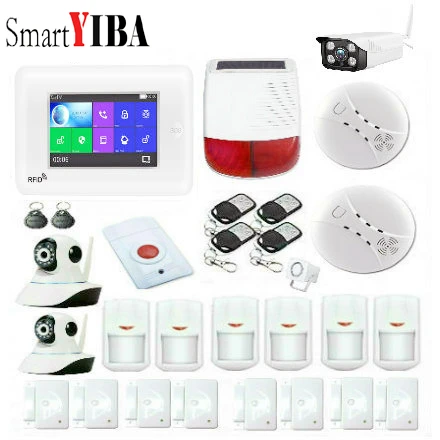 SmartYIBA 3G Home Security Alarm System IP Camera Wireless WIFI Burglar Alarm Sensor Motion Android IOS APP Control Amazon Alexa - Color: YB10827
