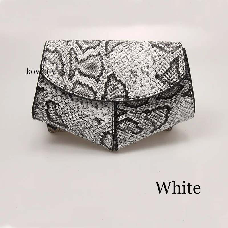 White waist bag Женская поясная сумка под змеиную кожу, женская новая модная поясная сумка на пояс, мини сумка на пояс для дискотеки, кожаная маленькая сумка на плечо, 040301 - Цвет: White waist bag