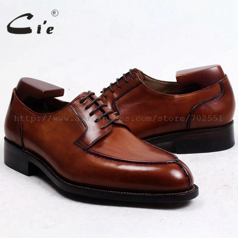 Мужские туфли Дерби на шнуровке из натуральной телячьей кожи|shoes brown|shoes free shippingshoe