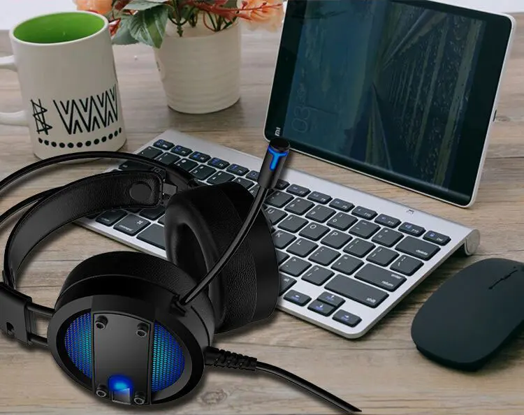 MagiftA10 Gaming Headset Stereo Headphones with MIC For Computer PC Laptop Gamer USB LED Light Glowing Over Ear For Video (9)