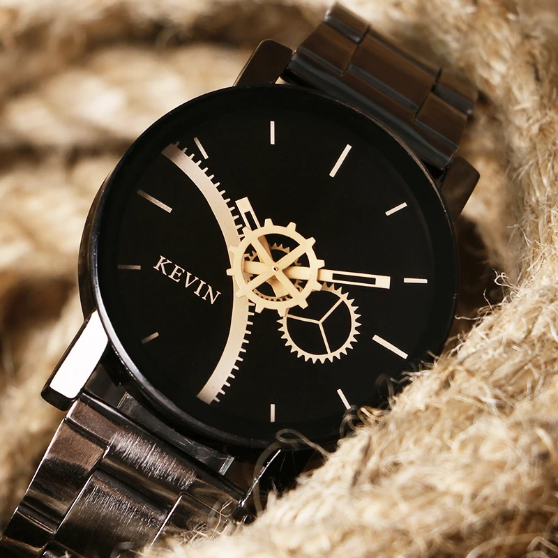 

Fashion Cool Relief Dial Design Purple & Red Color Wrist Watch With Black Stainless Steel Strap For Men Women Free Shipping