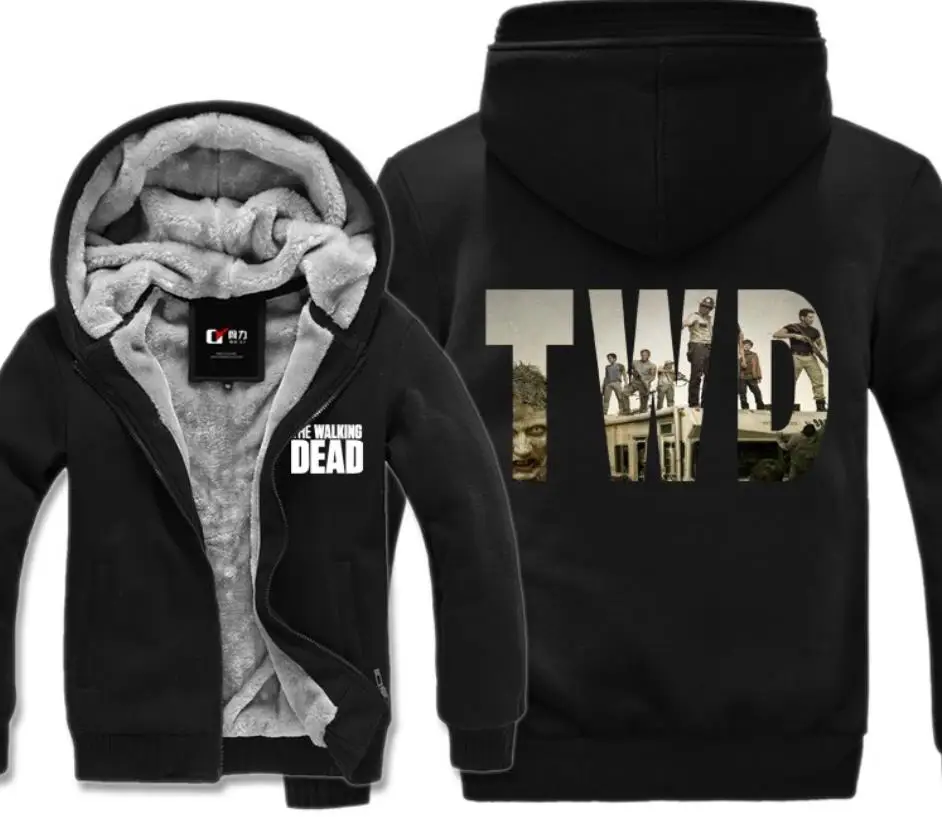 TV Series The Walking Dead TWD Print Hoodie Winter Fleece Mens