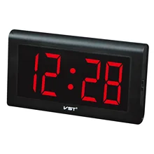 New Modern Plastic Table Clock Digital LED Wall Clock Glowing Numbers Large Display Digital Clocks with Plug Luminous Clock