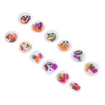 

New Design Fashion Dollhouse Miniature Dessert Pastry Plate Mini Simulation Food Decor Toy