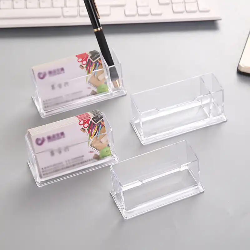 Transparent Acrylic Desk Shelf Business Card Holder Cute Display