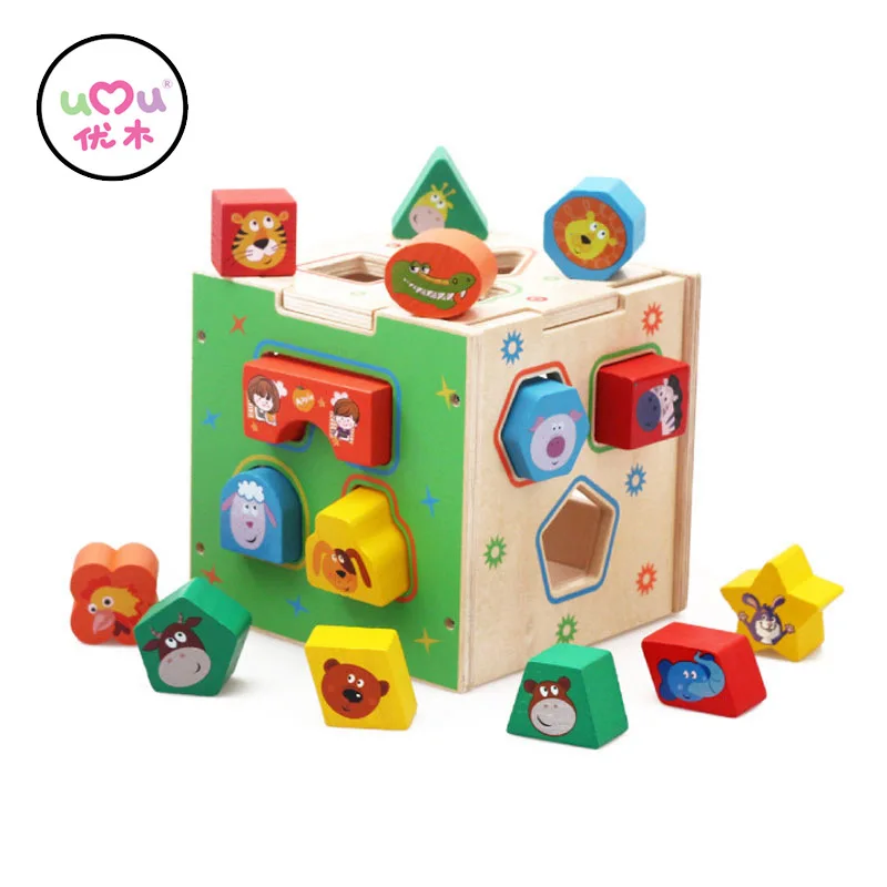 

Wooden Puzzles For Children Colorful Multi functional Box Wooden Toys Geometry Early Learning Educational Toys Kids Gift UL2666H