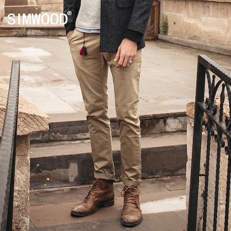 SIMWOOD 2017 new autumn winter casual pants men fashion brand clothing