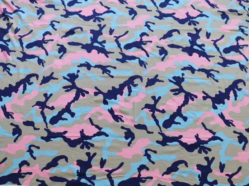 camouflage jersey knit fabric