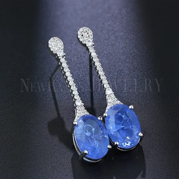 

Newranos Cubic Zirconias Drop Earrings Oval Natural Crashed Fusion Stone Dangle Earrings fr Women Fashion Jewelry EFX01884