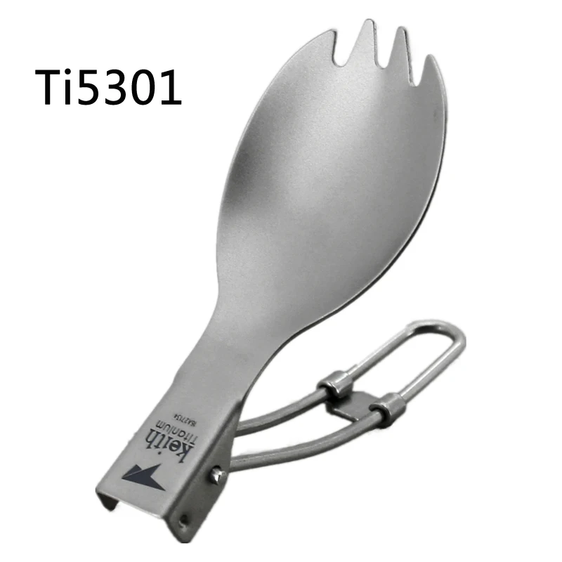 Кит Титановая Ложка походная ложка Складная титановая spork Ti5301/Ti5308 - Цвет: Ti5301