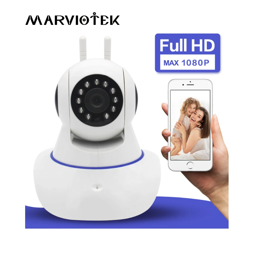 

MARVIOTEK Home Security CCTV Camera 1080P Wireless IP Camera Wifi P2P Baby Monitor Wireless Night Vision Indoor Mini Camera HD