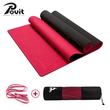 POVIT 6MM TPE Yoga Mat 183*61cm Non-slip Smelless Sports Mats For Dance Crossfit Fitness Gym Training Yoga Pilates Exercise