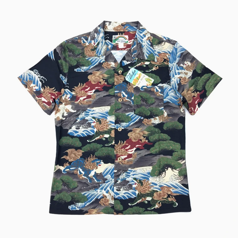 MaiLang Fashion Mens Casual Slim Fit Short Turn-Down Collar Sleeve Flower Print Shirt Top Blouse