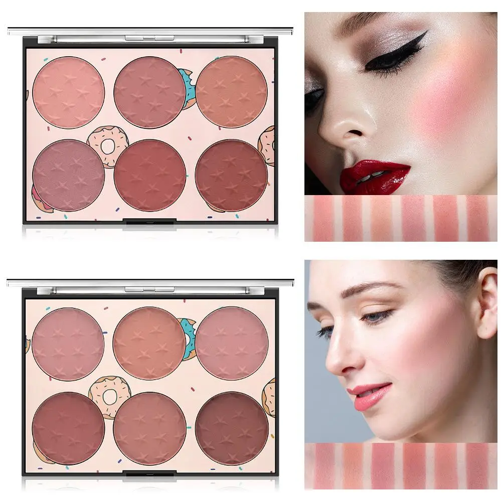 6 Colors Blush Palette Face Mineral Pigment Powder Natural Makeup Eyeshadow Charming Color Contour Shadow Professional