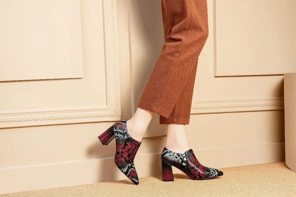 2019 European superstar luxury mixed colors snakeskin grain sheep leather zipper oxford pointede toe block high heels pumps L7f4 2019 European superstar luxury mixed colors snakeskin grain sheep leather zipper oxford pointede toe block high heels pumps L7f4