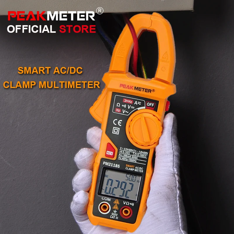 NEW PEAKMETER Portable Smart AC/DC Clamp Meter Multimeter AC Current