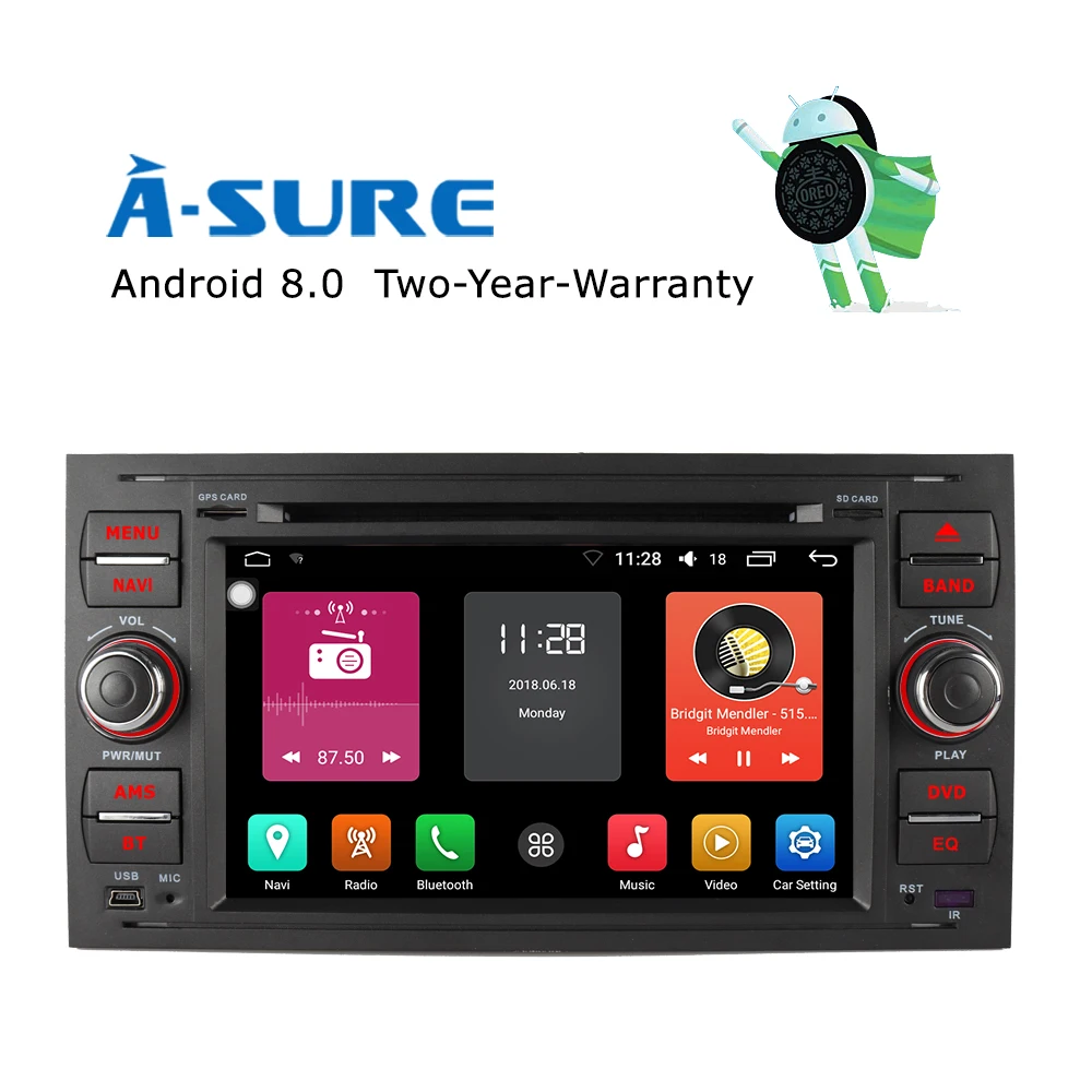 A-Sure Автомобильный мультимедийный плеер Android 8 0 gps Авторадио 2 Din 7 дюймов для