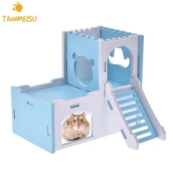 

Detachable Hamster House Cages for Pink Rat Mouse Exercise Natural Funny Hamster Sleeping Nest Toy Cute Log Cabin