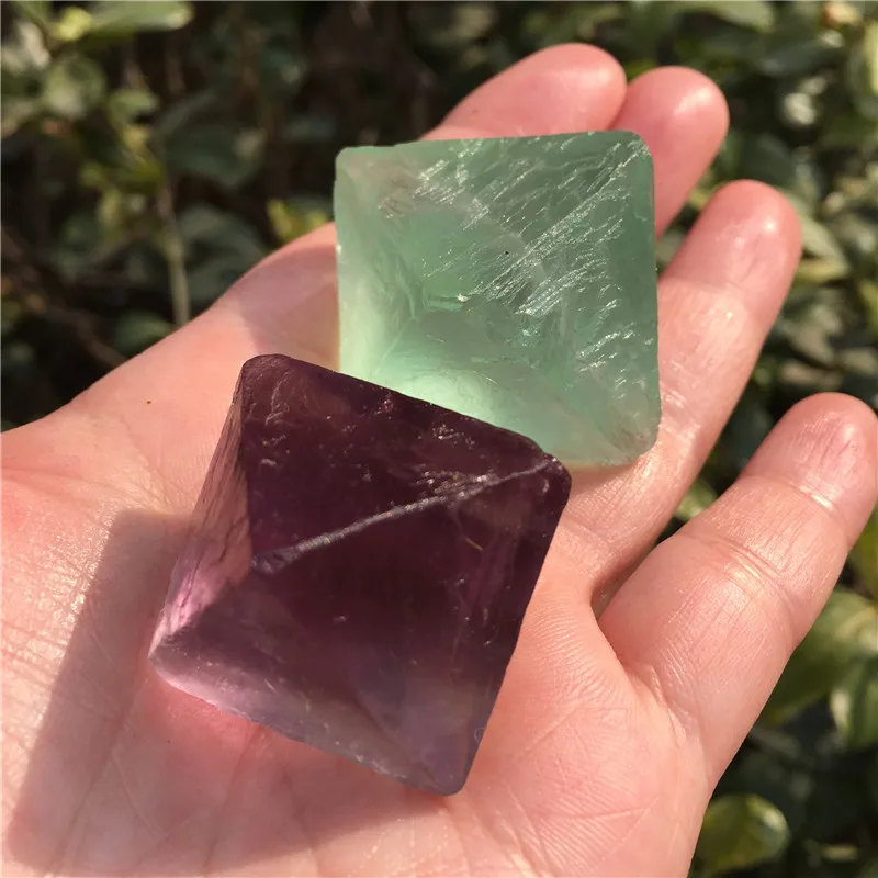 2pcs Beautiful Natural Fluorite Crystal Octahedron Stone Raw Gemstone Specimen Minerals Healing Stone Home Decoration 2pcs Beautiful Natural Fluorite Crystal Octahedron Stone Raw Gemstone Specimen Minerals Healing Stone Home Decoration