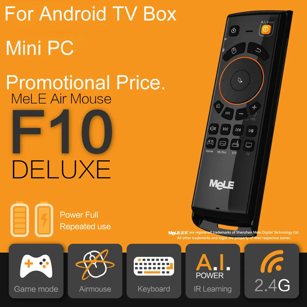 Billige F10 Deluxe G sensor Gyroskop Air Maus mit IR Lernen Funktion 2,4 ghz Drahtlose Fernbedienung Tastatur für android TV Box