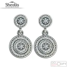 Shealia elegancia radiante cz micro pave stud pendientes para las mujeres de ley 925 de plata pendientes de la joyería para las mujeres 2016 de primavera ear042