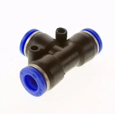 

Pneumatic Tee 3 Way Push In Connector Union Quick Release Air Fitting Plumbing Fit Tube O/D 4mm