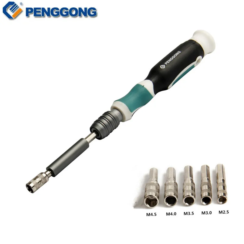 

PENGGONG 7pcs Telescopic Socket Screwdriver Inner Hexagon Magnetic 2.5/3.0/3.5/4/4.5/5mm Multitul Hand Tool Set