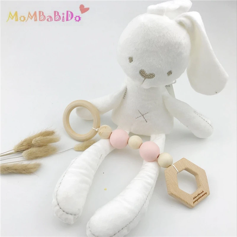 wonderful 3Pcs Wood Baby Play Gym Can Chew Beech Baby Teething Beads Wooden Shower Gift Bed Toys Child Teethe