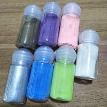 7 различных цветов, 10 мл 7 бутылка/набор порошок для тиснения DIY металлическая краска резиновый штамп Скрапбукинг инструменты