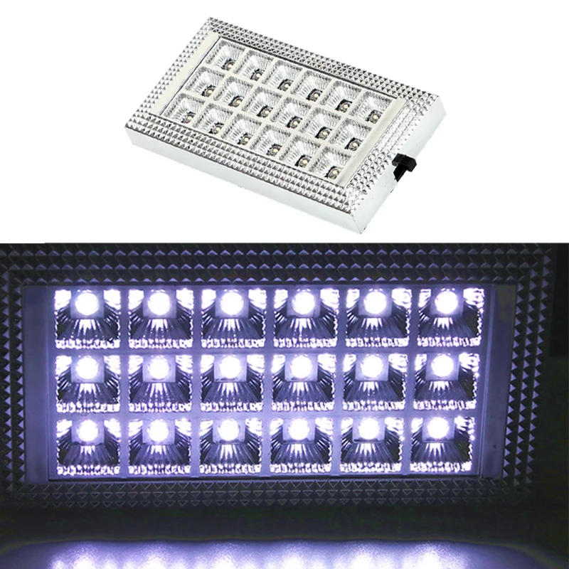 

1X 18 SMD 12V Square Shape LED Car Light Source Van Bus Interior Ceiling Dome Roof Lamp Bright White Reading Blubs