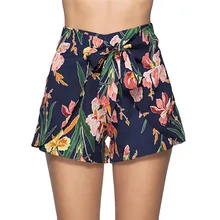 Спортивные шорты для женщин, сексуальные шорты для занятий йогой и фитнесом, женские летние пляжные шорты с цветочным принтом, повседневные шорты для бега на шнурке 30ST27