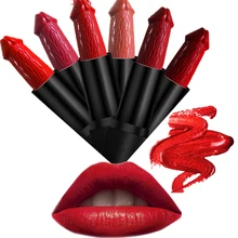 Caliente 20 colores maquillaje lápiz labial forma de pene seta de larga duración humedad cosmético lápiz labial rojo labial mate maquillage
