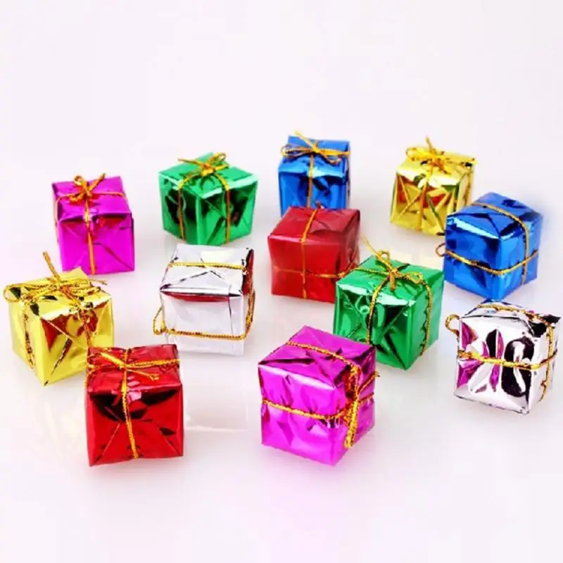 Gift Box With Christmas Decorations On White Background Stock
