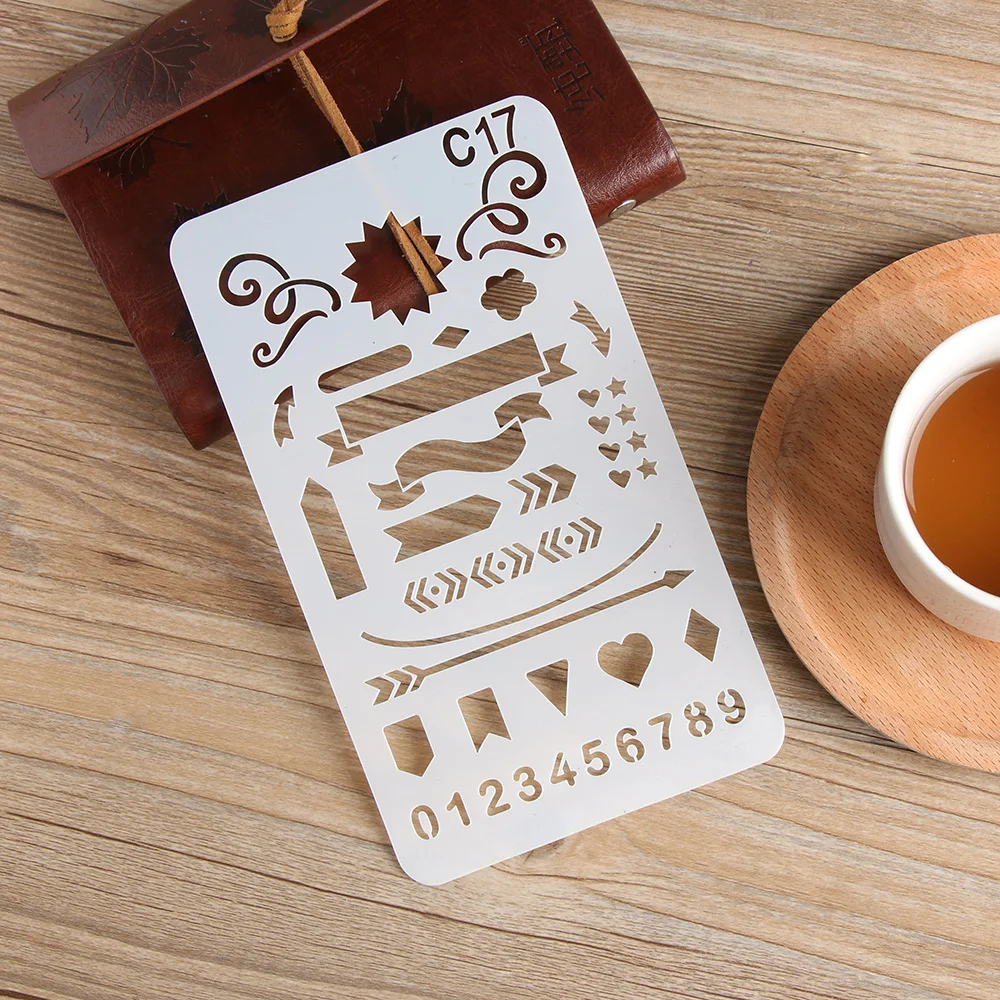 

Heart&Number Layering Stencils For Walls Painting Scrapbooking Stamps Album Embossing Paper Cards