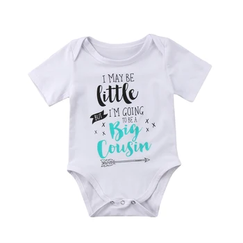 

i may be little but i'm going to be a big cousin Short sleeve Baby Bodysuit