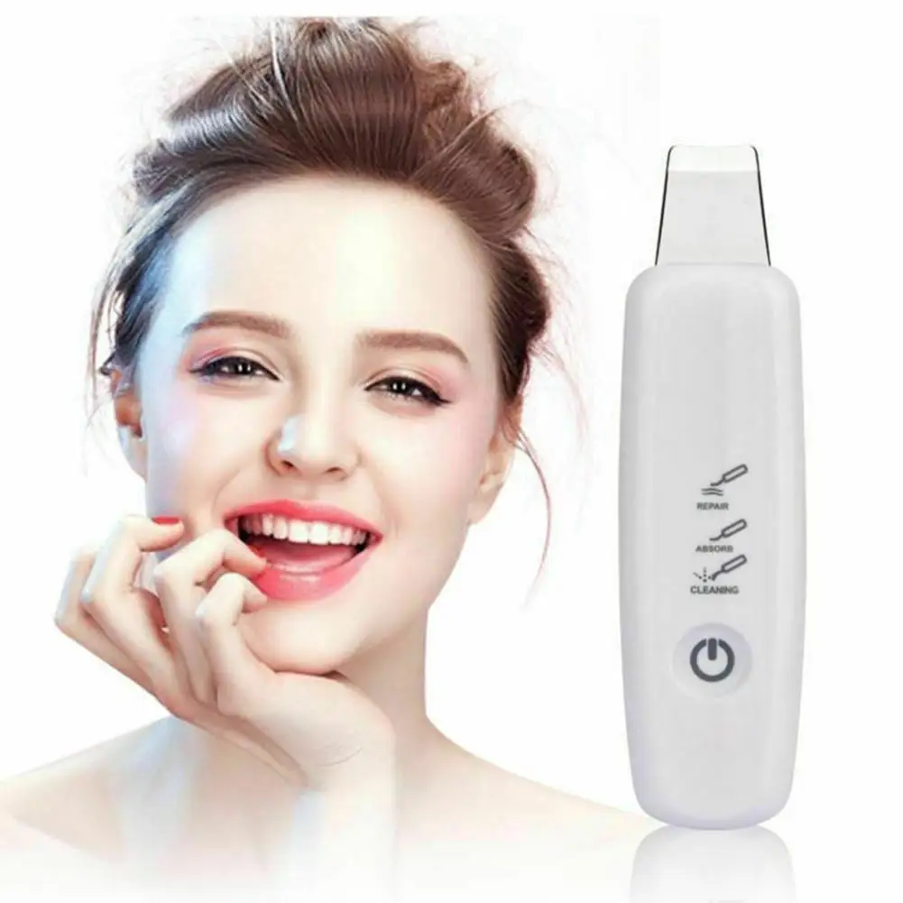 

Face Skin Scrubber Rechargeable Ultrasonic Facial Cleaner Tool Peeling Vibration Blackhead Removal Exfoliating Pore Cleaner Tool