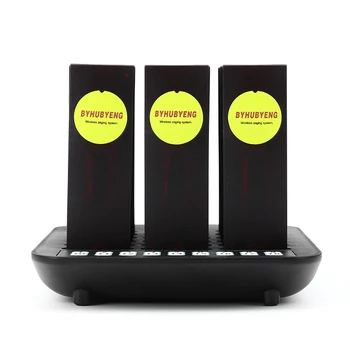

BYHUBYENG Wireless Calling System Restaurant and coffee service Slim pager with 18pcs Coast Pager and 1pc Call Button Keypad